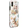 Hülle für iPhone X/XS Kawaii Easter Egg Decor Flower Pattern Cute Bunny Rabbit