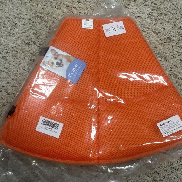 Kuoser Soft Dog Cone CollarXL Orange after surgery, Adjustable buckle straps