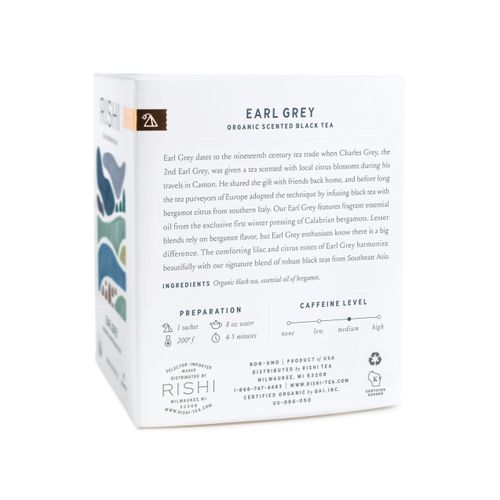 Rishi Tea Earl Grey Herbal Tea | Immune Support, USDA Certified Organic, Fair Trade Black Tea, Antioxidants, Caffeinated, Citrus Flavors for Taste | 15 Sachet Bags, 1.58 oz (Pack of 2)