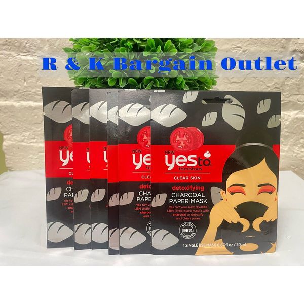 6 ~ Yes To Tomatoes Clear Skin Detoxifying Charcoal Paper Spa Masks