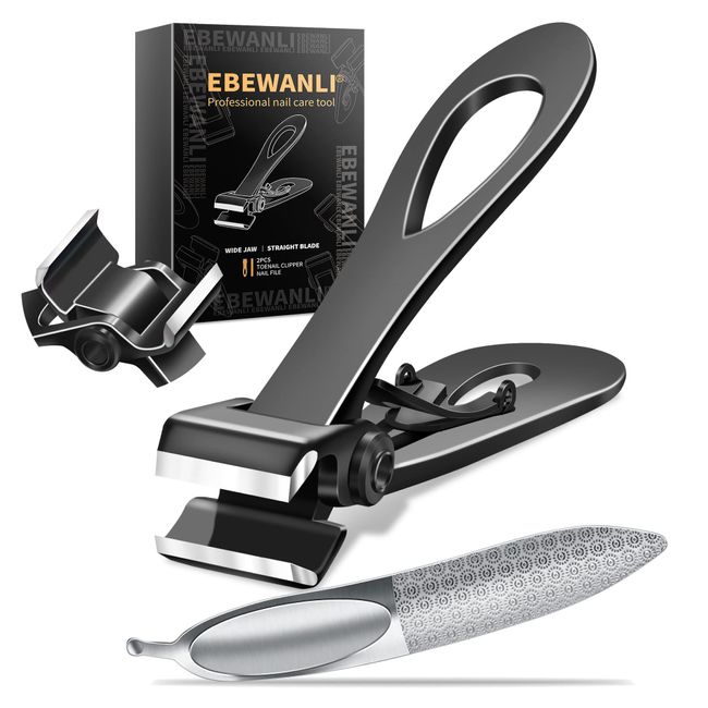 EBEWANLI Straight Nail Clipper, 17mm Wide Jaw Opening Toe Nail Clippers, Heavy Duty Toenail Clippers for Seniors Thick Toenails, Extra Large Toenail Clippers for Thick Nails, for Seniors, Men