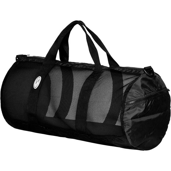 STAHLSAC Mesh Duffel Bag: Ideal for dive gear, beach & watersport accessories, 26" BLACK