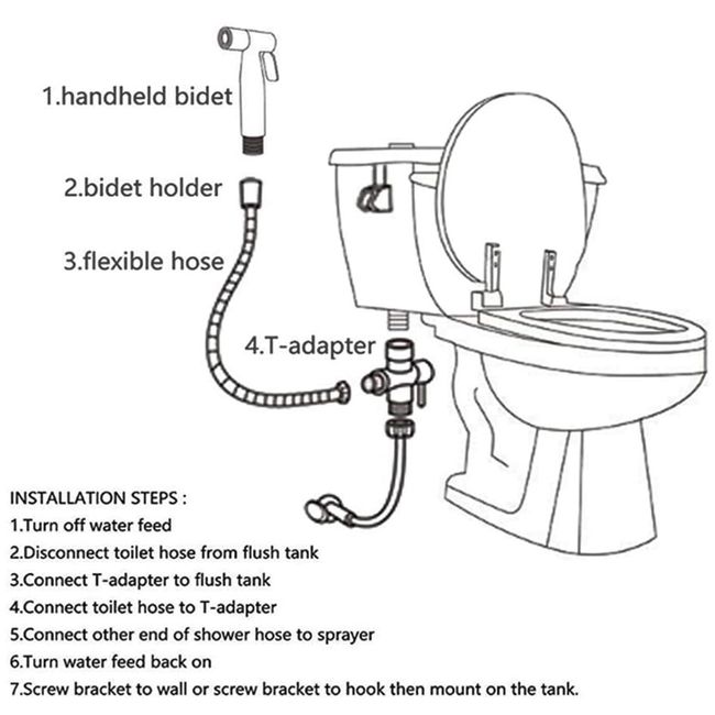 Bathroom Toilet Bidet Faucet Shower Sprayer