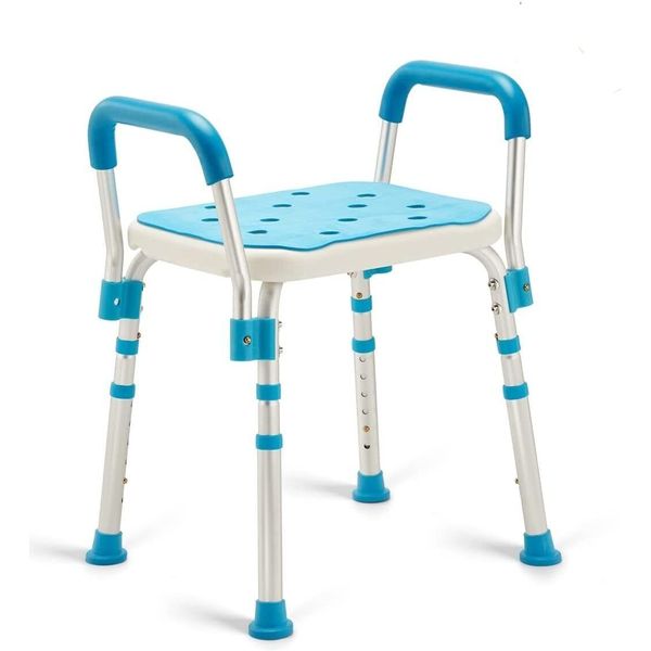 Health Line Removable Arms Adjustable Shower Chair Bath Seat Bench Stool Elderly