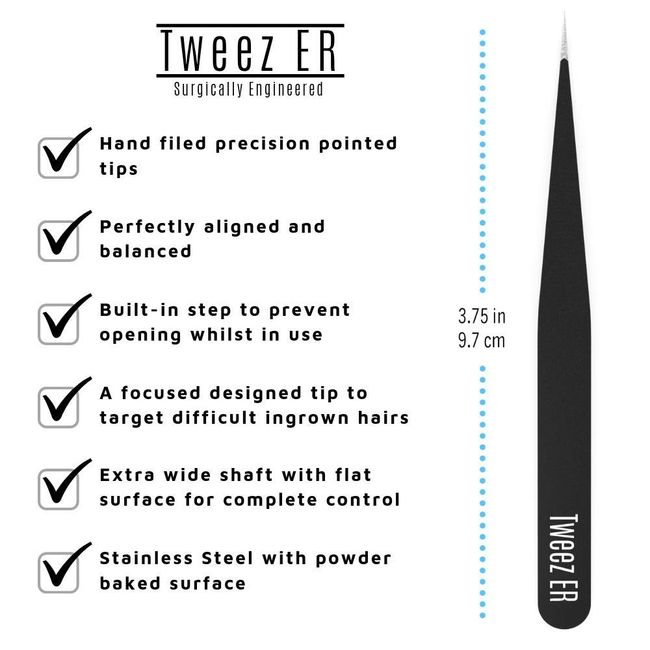 Surgical Tweezers for Ingrown Hair Stainless Steel Precision Sharp