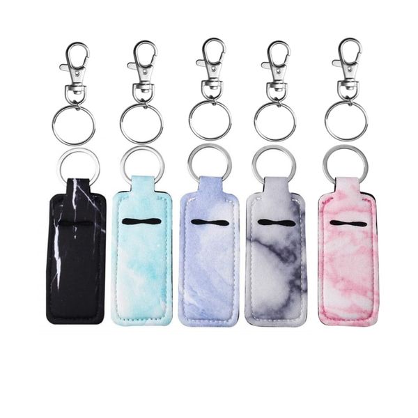 Generic Chapstick Holder Keychain, Cute Lip Balm Keychain Holder with Clip, Lip balm Lipstick Lip Gloss Pouch Holder Keychain, Pocket Keychain Bag Accessories Gift for Women Stocking Stuffers, 5 Pcs