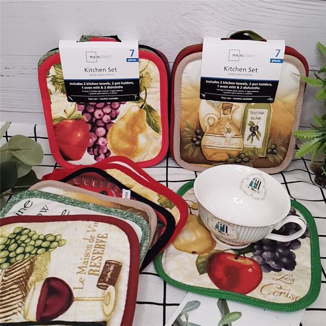 Kitchen Pot Holders Cotton Potholders Kitchen Set 