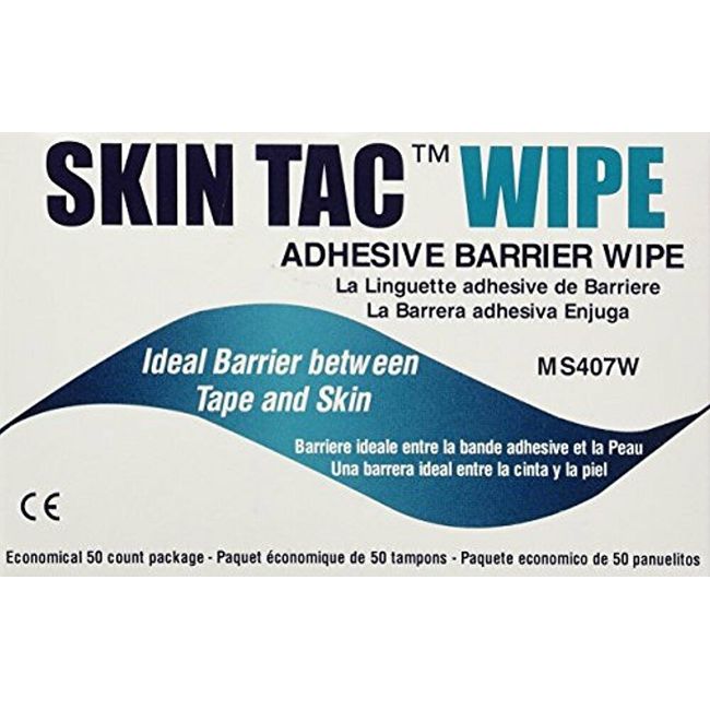 Torbot MS407W Skin-Tac Adhesive Barrier Wipes - 50 Per Box