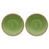 Rustic Swirl Green Melamine Side Plate Set (2)