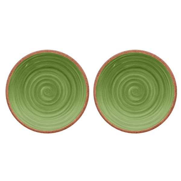 Rustic Swirl Green Melamine Side Plate Set (2)