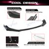 Carbon Black&White Double Layer Front Bumper Lip Winglet Spoiler For Volkswagen