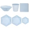 Blue Grey Compostable Party Tableware Set – 6 Person Hexagonal Design