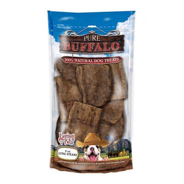 Loving Pets Pure Buffalo Lung Steaks Dog Treat 1 Each/8