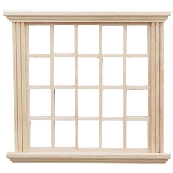 LOGOFUN Doll House Window 1: 12 Scale Miniatures Wood Windows Mini Window Frame Model for Doll Houses Furniture Decoration