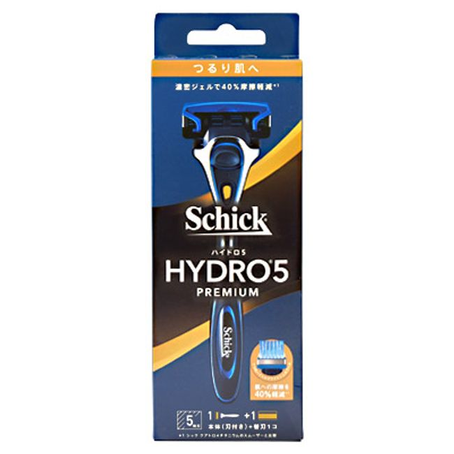 Schick Hydro 5 Premium Holder Main body (with blade) + 1 spare blade, 5 blades with skin guard