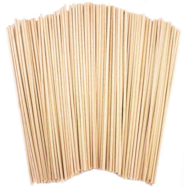 100 Wooden Sticks Round Dowels Natural 148mm X 2mm - Wood Dowel Rods - Craft Supplies - Cake Pop Sticks - Styrofoam - Wooden Sticks for Craft - Model Projects Making Building Models