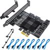 ACTIMED PCIe 8-Port SATA 3.0 Controller Card with Low Profile Bracket, Supports 8 Devices, Compatible with Windows, MAC, Linux