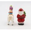 Fine Ceramic Santa with Llama Salt & Pepper Shakers Set, 4"