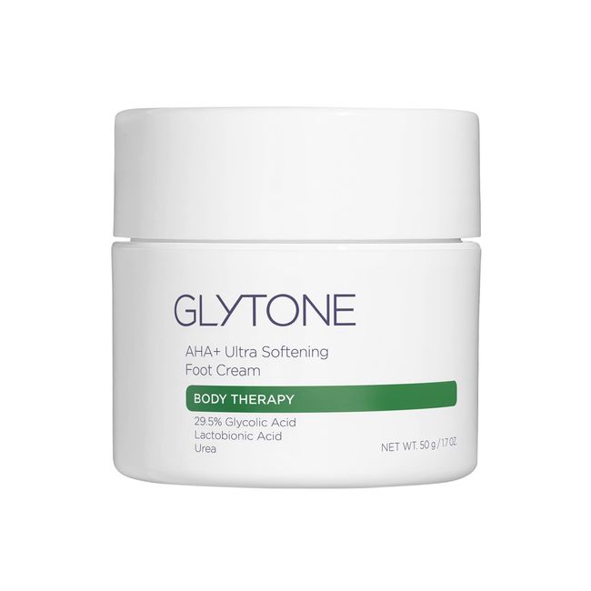 GLYTONE AHA+ Ultra Softening Foot Cream With 29.5 Glycolic Acid & Lactobionic Acid, At-Home Treatment, Exfoliate, Hydrate, Retexturize, Callused Skin, 1.7 oz.