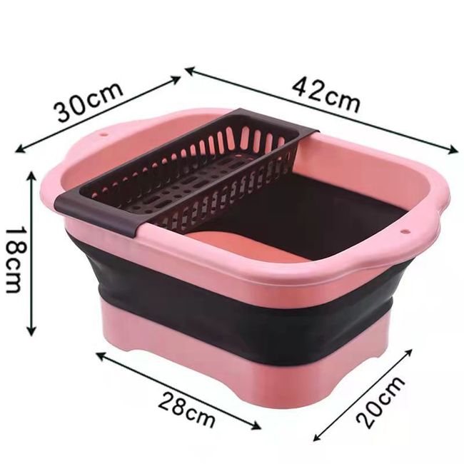 Kitchen Hand Sanitizer New Foldable Vegetable Washing Dishwashing Basket Water Washing, T02-Blur