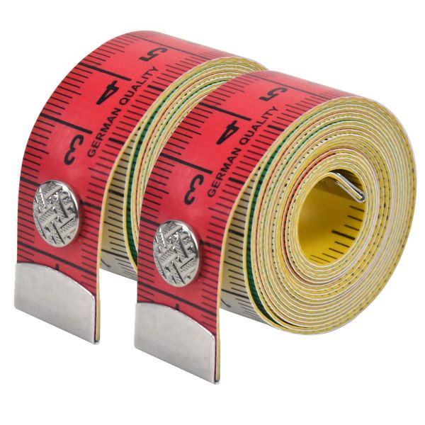 Chstarina 2 Pack Body Tape Measure Dual Sided Body Measuring Ruler Soft Cloth Tape Measure Sewing Tape Measure for Chest Waist Circumference Tailors Daily Measure with Snap Button, 60inch/150cm