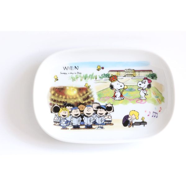 Simizu Pottery Oval Plate Snoopy Vienna Spain 2 Pattern Set