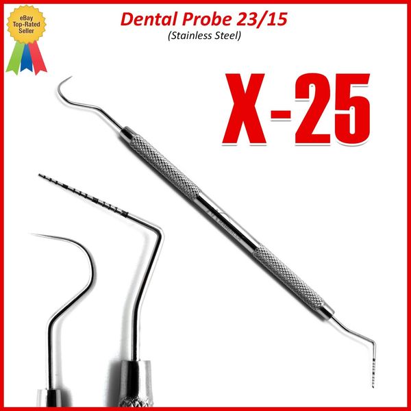 25Pcs Dental Explorer-Probe 23/15UNC Hollow Handle, High Quality Instruments
