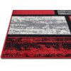 champion rugs Square Pattern Red Area Rug Box Pattern Modern (5’ 3” X 7’ 5”)