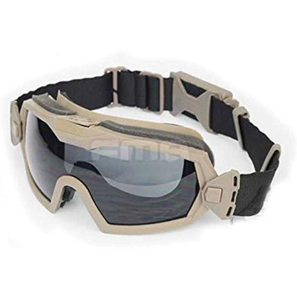 ATAIRSOFT Tactical Goggles With Fan Anti-fog Airsoft Paintball Safety Eye Protection Glasses with Lens Replacement (DE)