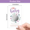 Haizct 50 Pack Blank Gift Certificate Scratch Off Cards for Small Business, Spa Beauty Makeup Hair Salon, Bridal Shower, Baby Shower, Country Wedding, Wedding Shower Ideas (Purple Flowers)