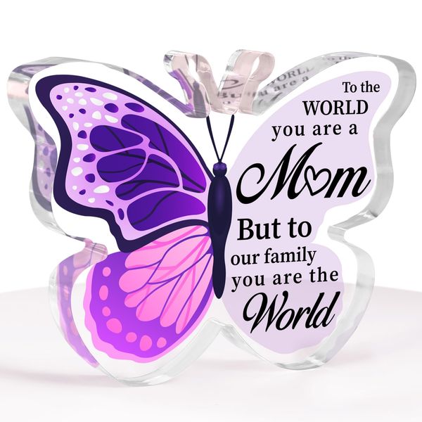 Gifts for Mum, Best Mum Gifts from Daughter - Acrylic Butterfly Plaque Mum Birthday Gifts, Unique Mothers Day Birthday Gifts for Mum, Birthday Presents for Mum, Mothers Birthday Gifts, Mummy Gifts