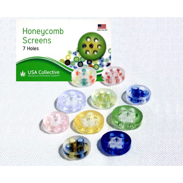 5 Pack Aura Honeycomb Frosted Glass Screens 7-9mm Diameter - Made in USA