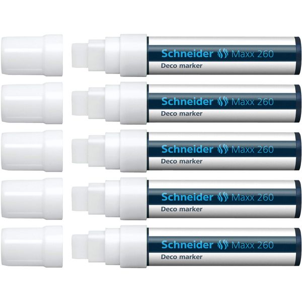 Schneider Maxx 260 Chalk Marker - White (Pack of 5)