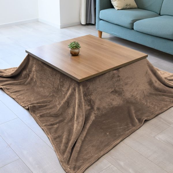 Dura-dry Kotatsu Futon Comforter, Space Saving, Square, Thin, Kotatsu Comforter, Flannel Fabric, Anti-Static, Heat Retention, No Shedding, 70.9 x 70.9 inches (180 x 180 cm)