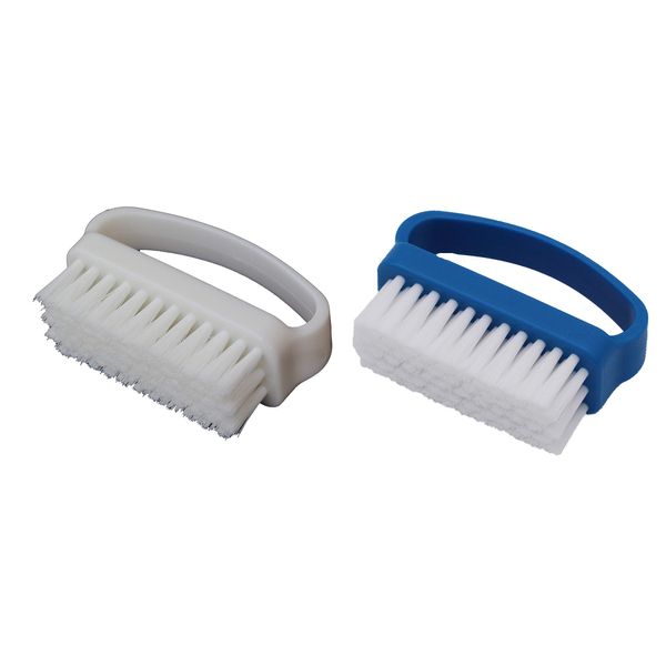 Brosse Hand Wash Brush, Set of 2, White and Blue, Made with Italian Brush Bristles