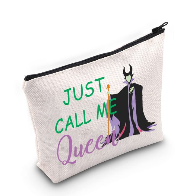 WZMPA Villain Movie Cosmetic Makeup Bag Evil Queen Fans Gifts Just Call Me Queen Zipper Pouch Bag For Women Girls, Call Me Queen