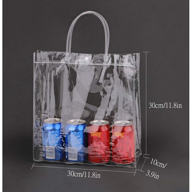 PVC Plastic Gift Wrap Bags Clear Gift Bags with Handles Plastic