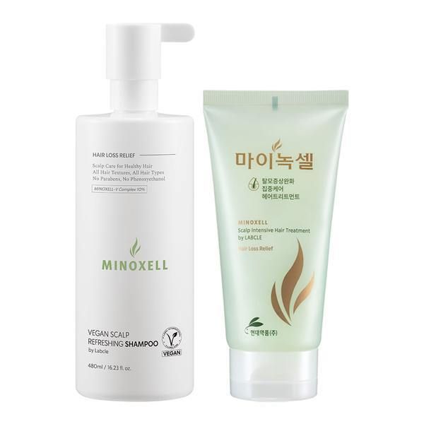 [Minoxel] Vegan Scalp Refreshing Hair Loss Shampoo [480ml] 1ea + Scalp Intensive Treatment [150ml] 1ea