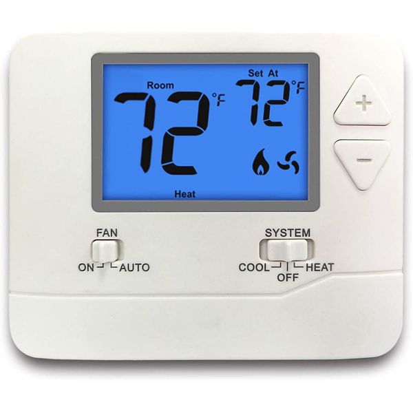 ELECTECK Non-Programmable Digital Thermostat for Home, up to 1 Heat/1 Cool with