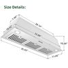 36" Built-In/Insert Range Hood 800CFM Powerful Exhaust Fan Kitchen Stove Silver