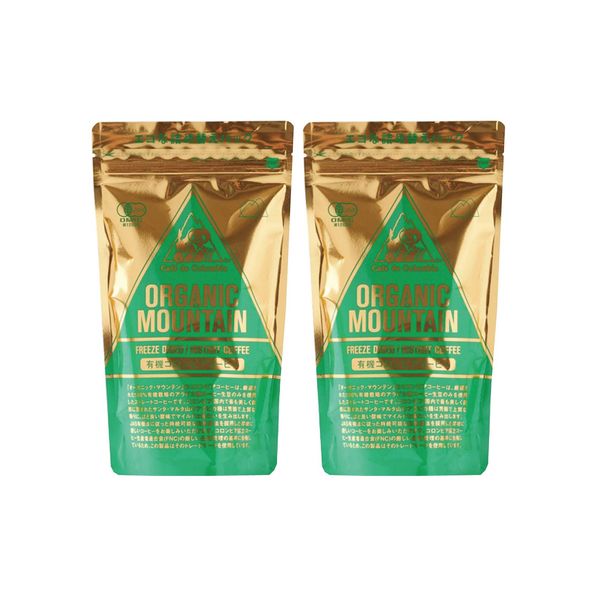 Organic House Organic Mountain Organic Instant Coffee (Bag) 2.8 oz (80 g) x 2 Bags, Compact, Freeze-Dried, Organic Coffee Beans, Mild Arabica Seeds with Rich Aroma and Moderate Acidity; Dissolves