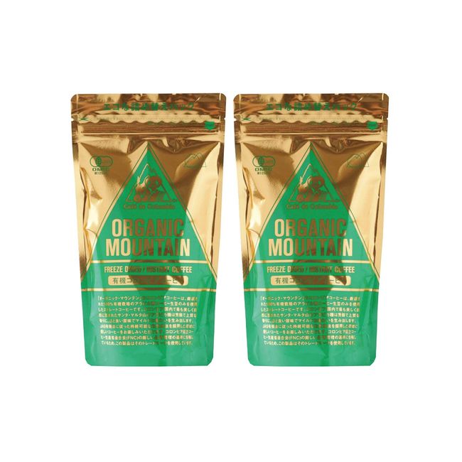 Organic House Organic Mountain Organic Instant Coffee (Bag) 2.8 oz (80 g) x 2 Bags, Compact, Freeze-Dried, Organic Coffee Beans, Mild Arabica Seeds with Rich Aroma and Moderate Acidity; Dissolves