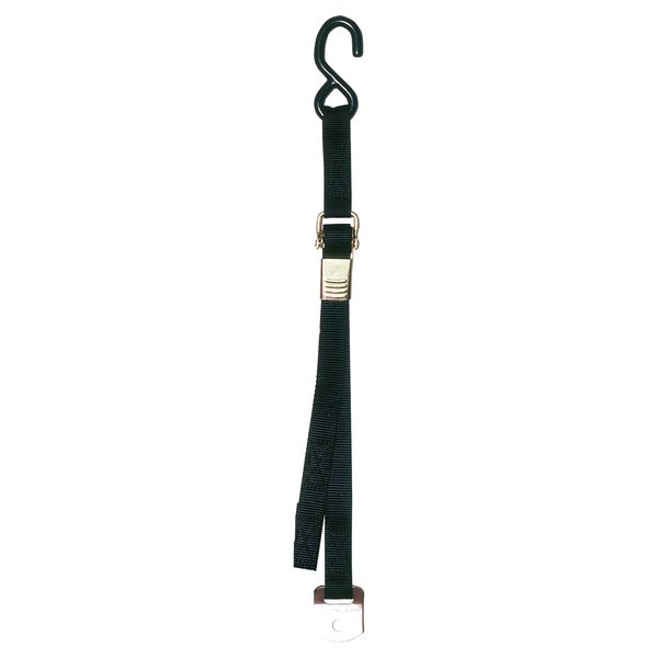 STAR BRITE Tie Down Bow 1" x 36" w/Quick Release Buckle and Coated "S" Hook and 1 bracket (060147), Black