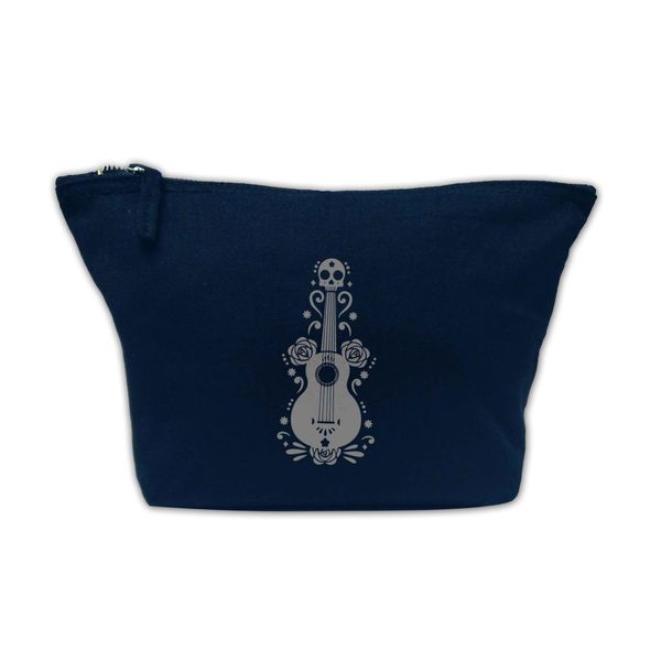 Flox Creative Makeup Bag Guitar Skull Illustration Navy