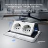 Funey 2-way recessed socket floor socket, 2 sockets, retractable socket floor socket, for floor, table, office, worktop, restaurant