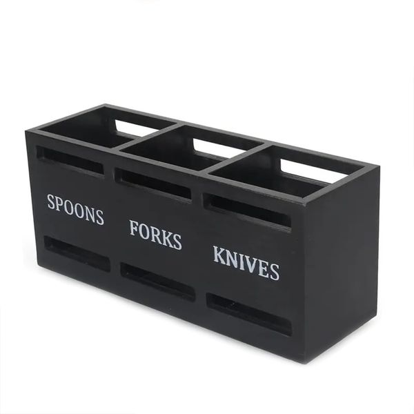 Vbvbip Eco-Friendly Cutlery Organizer | Kitchen Drawer Divider for Flatware Storage | Portable & Space-Saving Design, Black