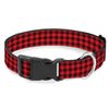 Red Black Plaid Gingham Dog Collars Soft Adjustable Collar Strap for Small Medium Large Dogs Cats Pet