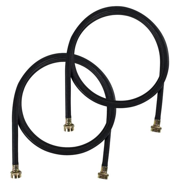 Rubber Washing Machine Hoses (4 Foot - Black) by Kelaro