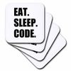 3dRose cst_180391_1 Eat Sleep Code-Computer Coder. Programmer. Love to Program. Coding-Soft Coasters, Set of 4