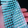 107 Rhinestone Sticker (Deco Sticker), Pearl Type, 0.2 inch (6 mm), Light Blue, 1 Sheet, Glitter Plump Round